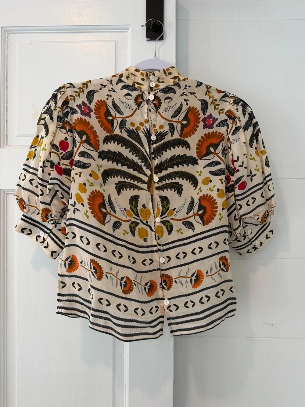FARM Rio Sand Palms Paradise High Neck Blouse
